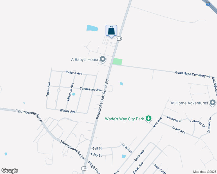 map of restaurants, bars, coffee shops, grocery stores, and more near 2500 Deanna Circle in Oak Grove