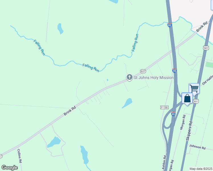 map of restaurants, bars, coffee shops, grocery stores, and more near 1043 Brink Road in Emporia
