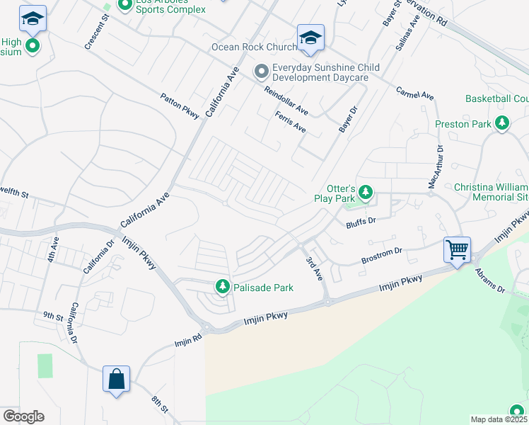 map of restaurants, bars, coffee shops, grocery stores, and more near 2701 3rd Avenue in Marina