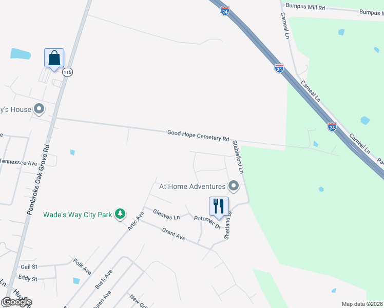 map of restaurants, bars, coffee shops, grocery stores, and more near 625 Avondale Road in Oak Grove