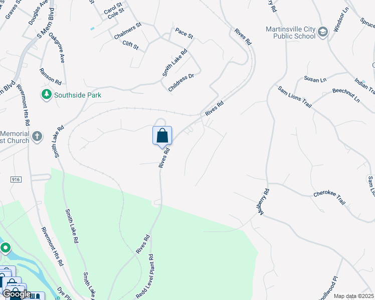 map of restaurants, bars, coffee shops, grocery stores, and more near 1118 Drewry Road in Martinsville