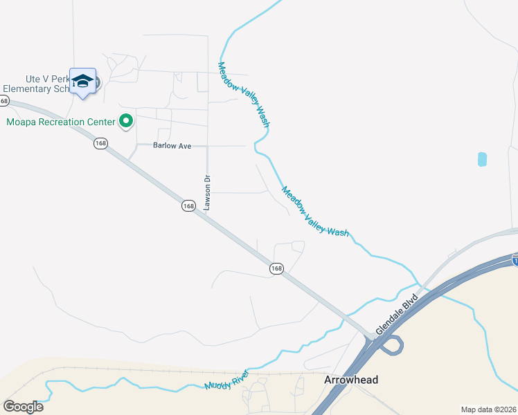 map of restaurants, bars, coffee shops, grocery stores, and more near 1751 Meadow Street in Moapa Valley