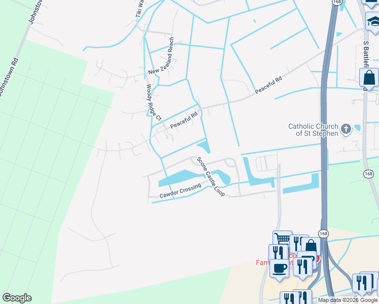 map of restaurants, bars, coffee shops, grocery stores, and more near 338 Scone Castle Loop in Chesapeake