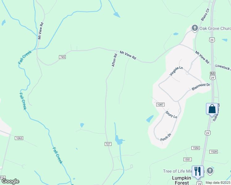 map of restaurants, bars, coffee shops, grocery stores, and more near 192 Homeport Lane in Danville