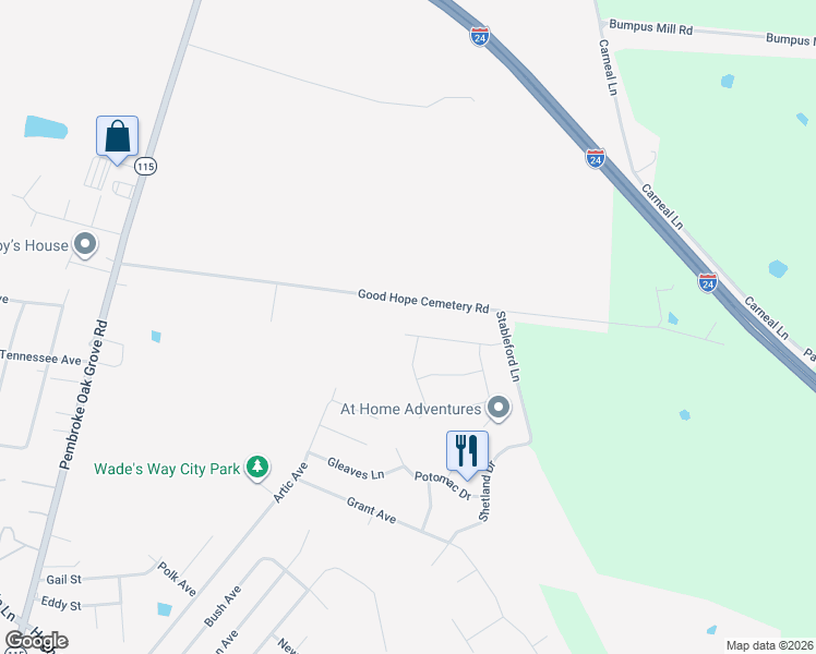 map of restaurants, bars, coffee shops, grocery stores, and more near 625 Avondale Road in Oak Grove