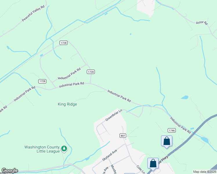 map of restaurants, bars, coffee shops, grocery stores, and more near 16003 Industrial Park Road in Bristol