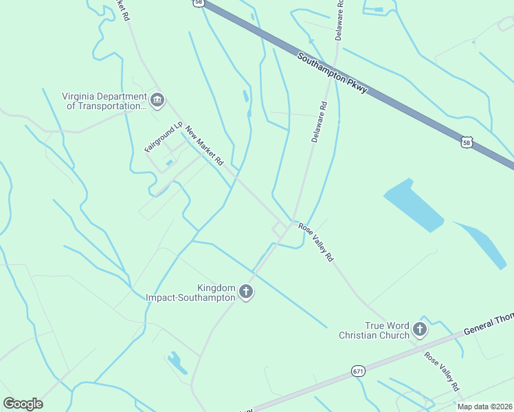 map of restaurants, bars, coffee shops, grocery stores, and more near 25576 New Market Road in Courtland