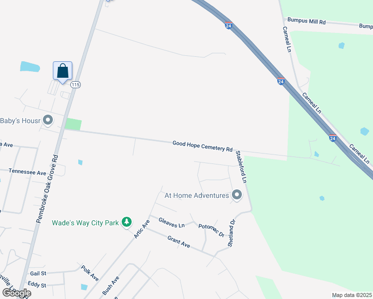 map of restaurants, bars, coffee shops, grocery stores, and more near 595 Good Hope Cemetery Road in Oak Grove