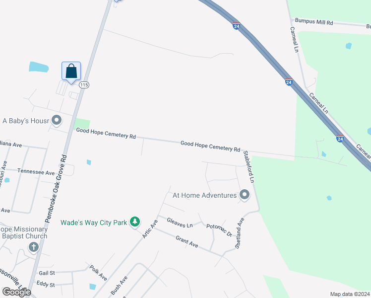 map of restaurants, bars, coffee shops, grocery stores, and more near 595 Good Hope Cemetery Road in Oak Grove