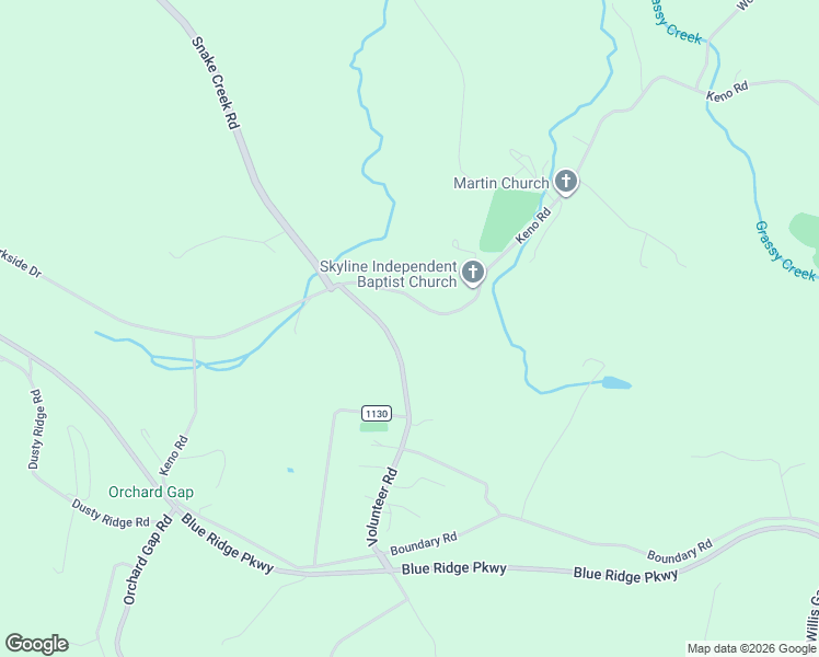 map of restaurants, bars, coffee shops, grocery stores, and more near Keno Road in Hillsville