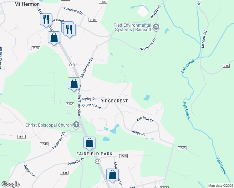 map of restaurants, bars, coffee shops, grocery stores, and more near 155 Ripley Drive in Danville