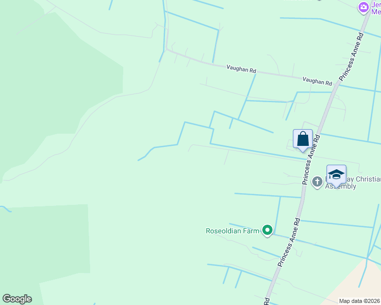 map of restaurants, bars, coffee shops, grocery stores, and more near 1225 Princess Anne Road in Virginia Beach