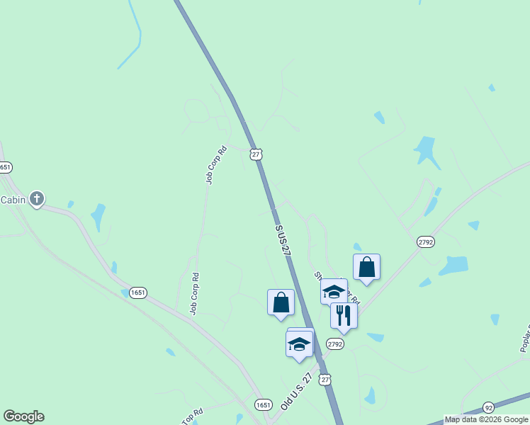 map of restaurants, bars, coffee shops, grocery stores, and more near Smith Road in Pine Knot