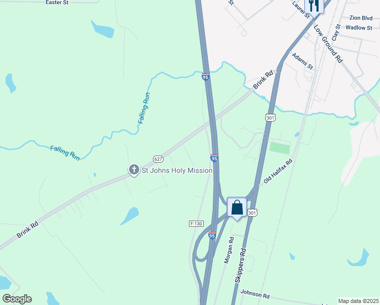 map of restaurants, bars, coffee shops, grocery stores, and more near 54 Saint John Street in Emporia