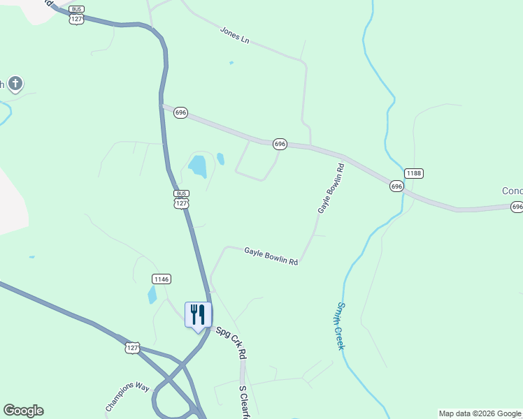 map of restaurants, bars, coffee shops, grocery stores, and more near 224 Horseshoe Bend Road in Albany