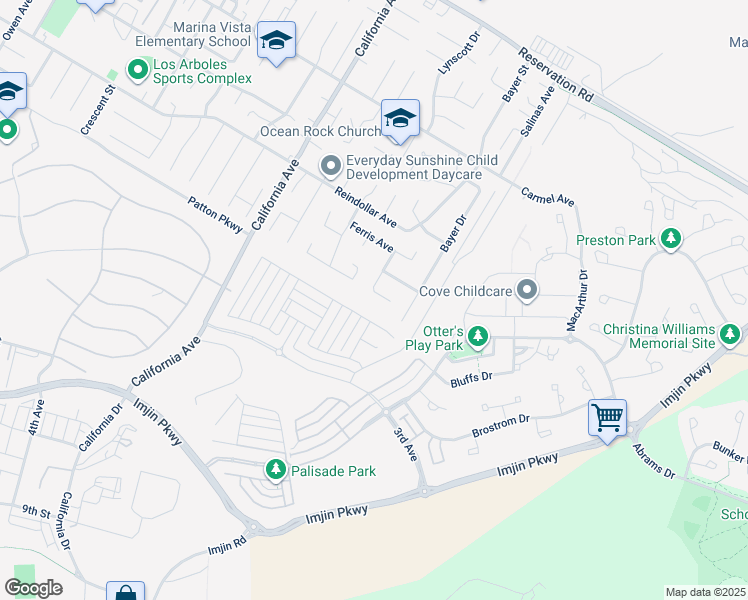 map of restaurants, bars, coffee shops, grocery stores, and more near 486 Jean Circle in Marina