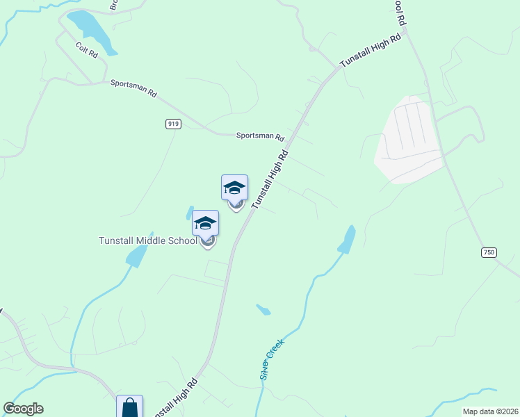 map of restaurants, bars, coffee shops, grocery stores, and more near 1005 Tunstall High Road in Dry Fork
