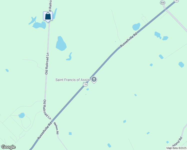 map of restaurants, bars, coffee shops, grocery stores, and more near 7668 Russellville Road in Guthrie
