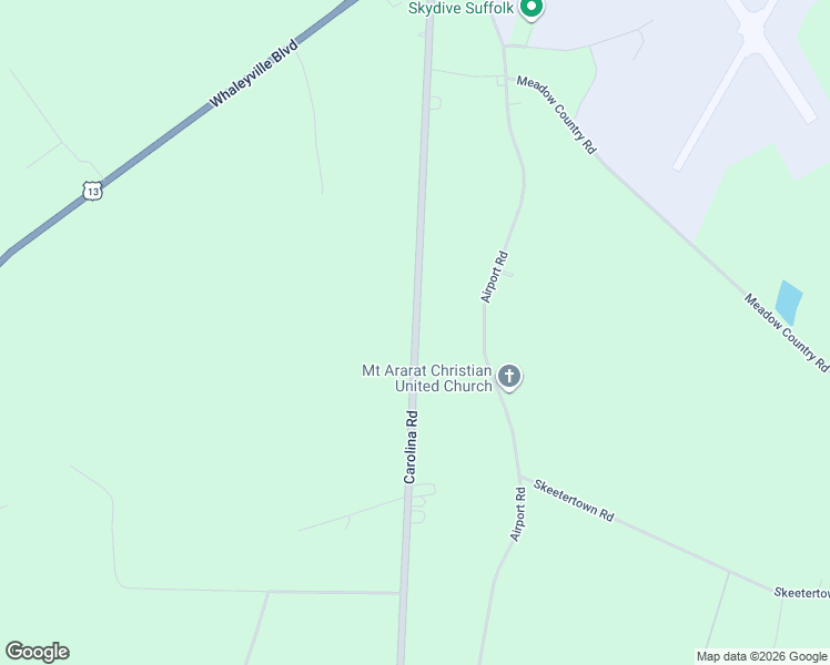 map of restaurants, bars, coffee shops, grocery stores, and more near 1857 Carolina Road in Suffolk