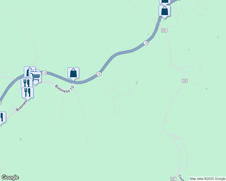 map of restaurants, bars, coffee shops, grocery stores, and more near 100 Pottsville Loop in Reeds Spring