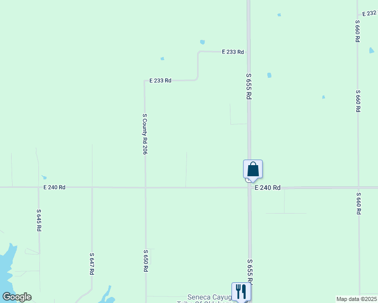 map of restaurants, bars, coffee shops, grocery stores, and more near 65200 East 240 Road in Grove