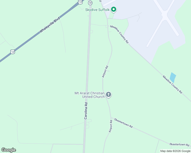 map of restaurants, bars, coffee shops, grocery stores, and more near 1810 Carolina Road in Suffolk