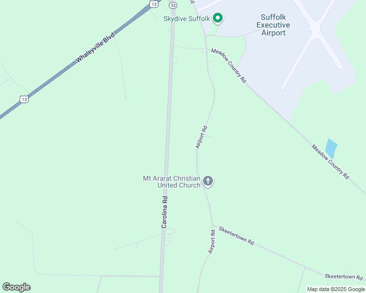 map of restaurants, bars, coffee shops, grocery stores, and more near 1810 Carolina Road in Suffolk