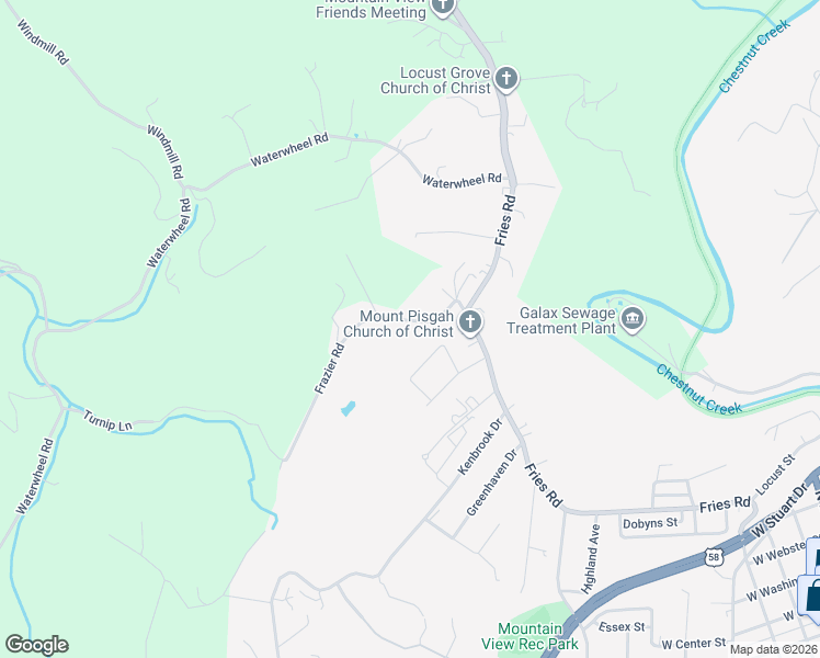 map of restaurants, bars, coffee shops, grocery stores, and more near 113 Frazier Road in Galax