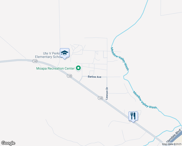 map of restaurants, bars, coffee shops, grocery stores, and more near 1464 Barlow Avenue in Moapa Valley