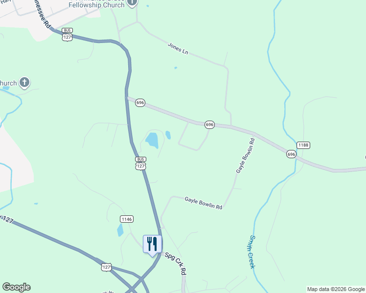 map of restaurants, bars, coffee shops, grocery stores, and more near 224 Horseshoe Bend Road in Albany