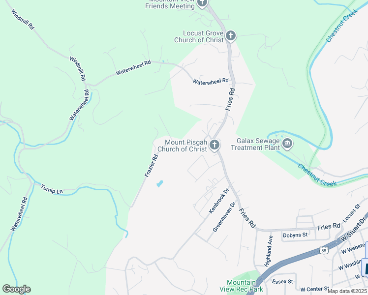map of restaurants, bars, coffee shops, grocery stores, and more near 116 Frazier Road in Galax