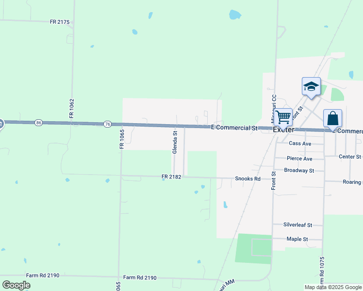 map of restaurants, bars, coffee shops, grocery stores, and more near 109 South Norma Street in Exeter