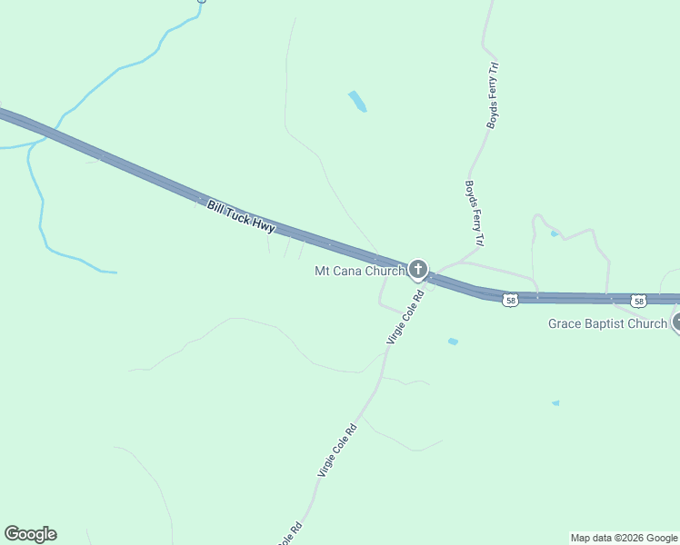 map of restaurants, bars, coffee shops, grocery stores, and more near 6028 Bill Tuck Highway in South Boston