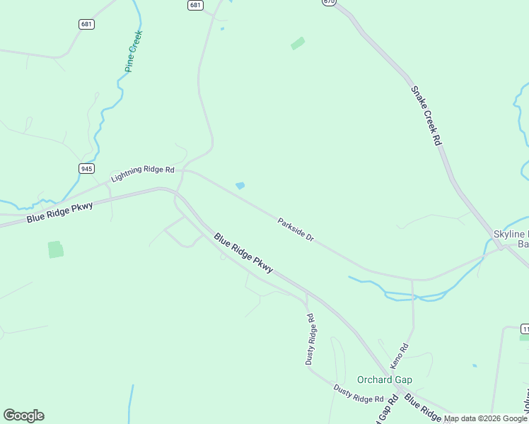 map of restaurants, bars, coffee shops, grocery stores, and more near 594 Parkside Drive in Fancy Gap