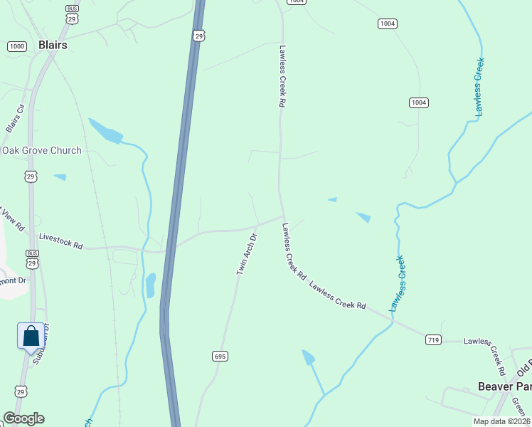 map of restaurants, bars, coffee shops, grocery stores, and more near 953 Livestock Road in Danville