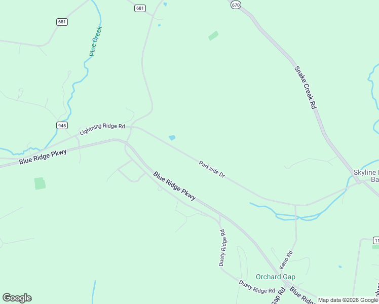 map of restaurants, bars, coffee shops, grocery stores, and more near 594-614 Parkside Drive in Fancy Gap