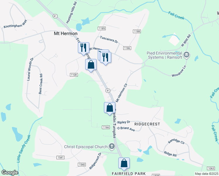 map of restaurants, bars, coffee shops, grocery stores, and more near 3780 Franklin Turnpike in Danville