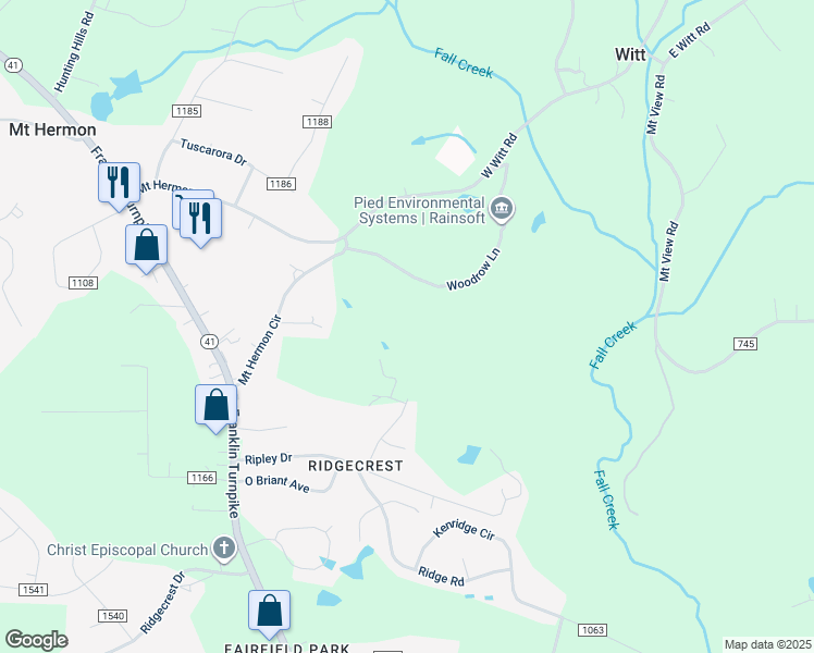 map of restaurants, bars, coffee shops, grocery stores, and more near 460 Woodrow Lane in Danville