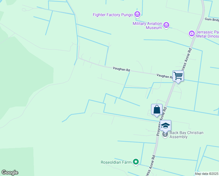 map of restaurants, bars, coffee shops, grocery stores, and more near 2049 Pungo Ridge Court in Virginia Beach