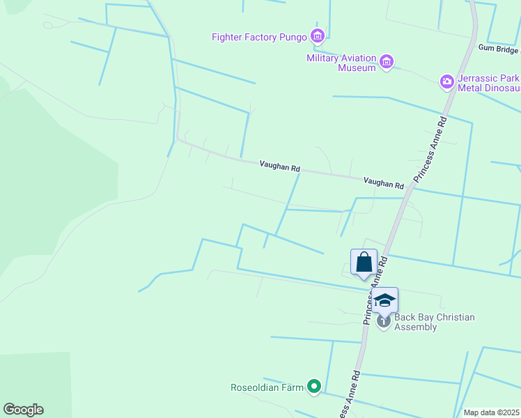 map of restaurants, bars, coffee shops, grocery stores, and more near 2049 Pungo Ridge Court in Virginia Beach