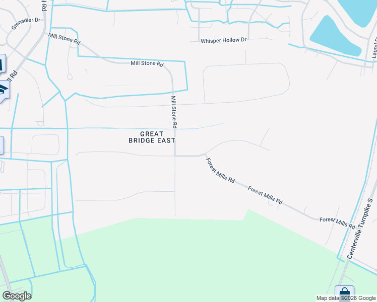 map of restaurants, bars, coffee shops, grocery stores, and more near 416 Mill Stone Road in Chesapeake