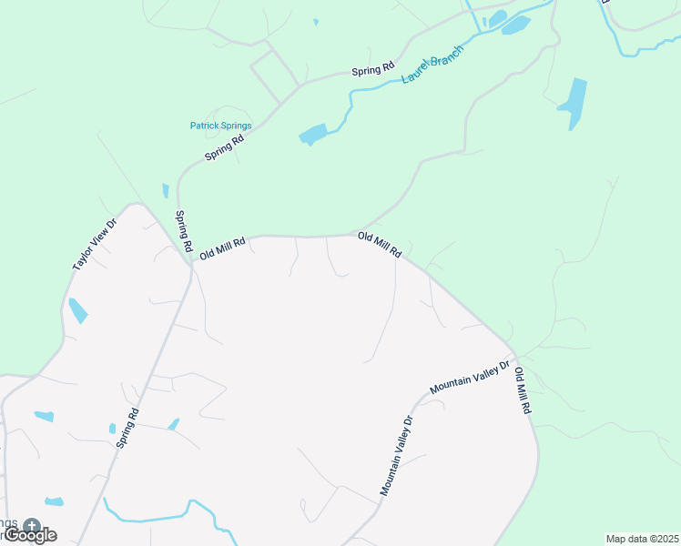 map of restaurants, bars, coffee shops, grocery stores, and more near Old Mill Road in Patrick Springs