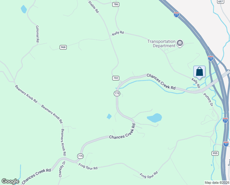map of restaurants, bars, coffee shops, grocery stores, and more near Chances Creek Road in Fancy Gap