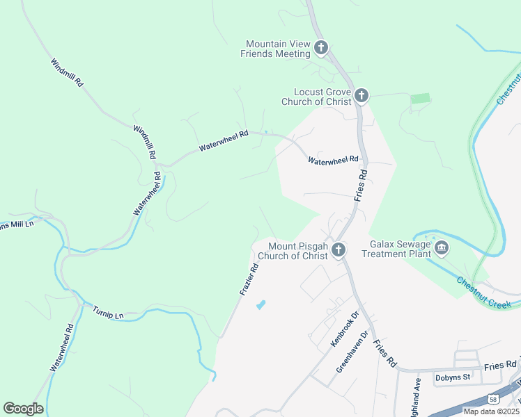 map of restaurants, bars, coffee shops, grocery stores, and more near 100 Elmtree Lane in Galax
