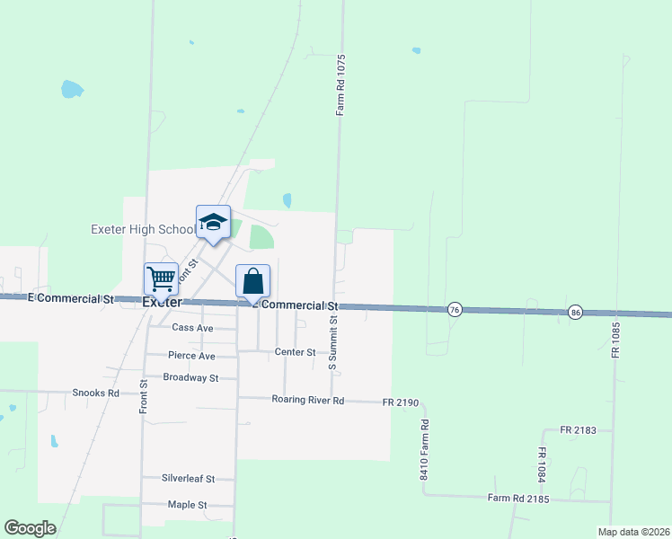 map of restaurants, bars, coffee shops, grocery stores, and more near 200 North Summit Street in Exeter