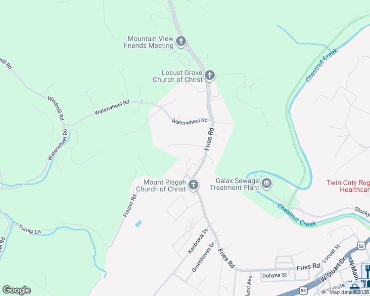 map of restaurants, bars, coffee shops, grocery stores, and more near 1 Frazier Road in Galax