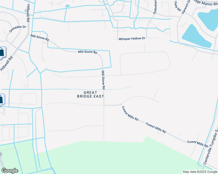 map of restaurants, bars, coffee shops, grocery stores, and more near 404 Mill Stone Road in Chesapeake