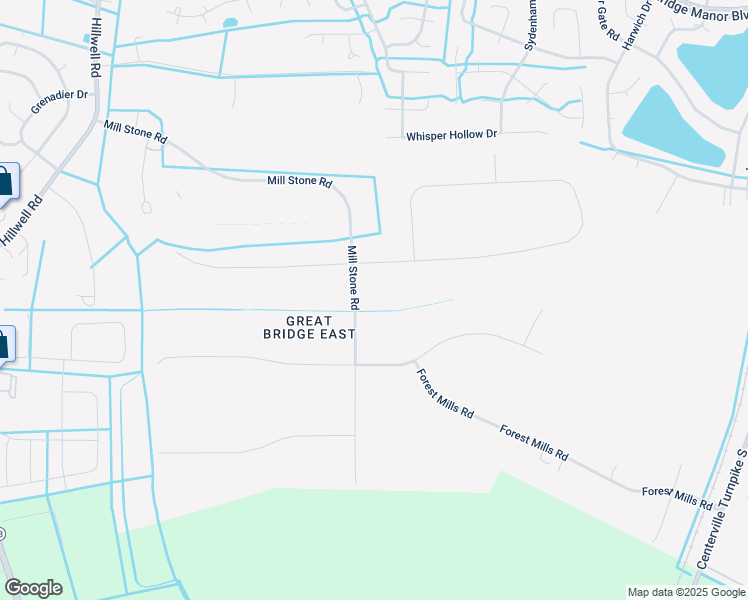 map of restaurants, bars, coffee shops, grocery stores, and more near 404 Mill Stone Road in Chesapeake