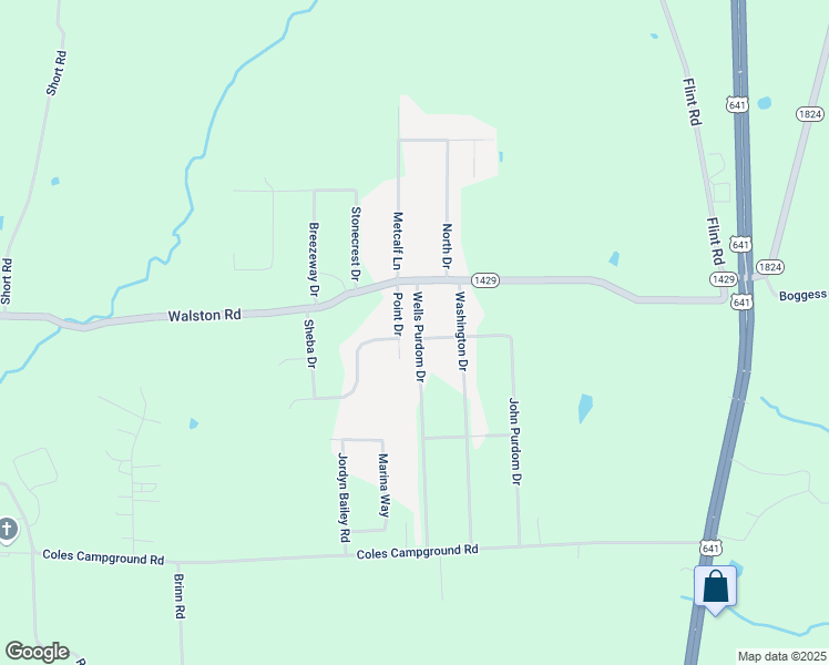 map of restaurants, bars, coffee shops, grocery stores, and more near 531 Wells Purdom Road in Calloway