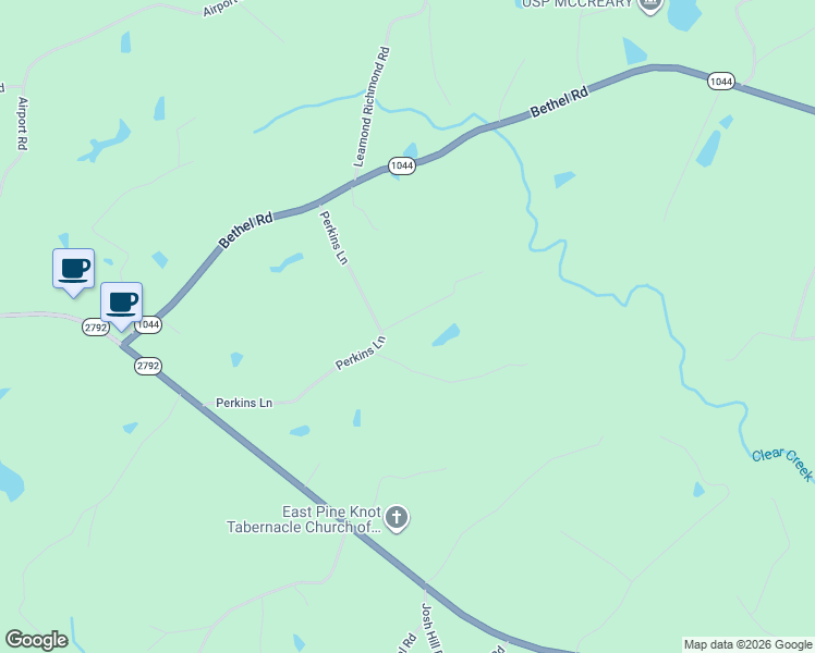 map of restaurants, bars, coffee shops, grocery stores, and more near Cr-1605Kk in Pine Knot